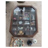 Octagonal Wooden Shadow Box with Miniature Collect