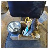 Tools and Brushes in Wooden Organizer