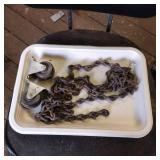 Steel Chain With Roller Wheel Attachments in Tray