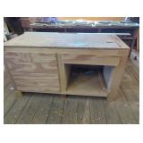 Custom-Made Wooden Workbench Cabinet, 31 in. by 61