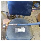 Double-Headed Axe with Synthetic Handle and Leathe