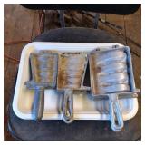 Three Cast Iron Curling Irons or Waffle Irons