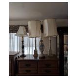 Four Table Lamps in Mixed Designs and Materials