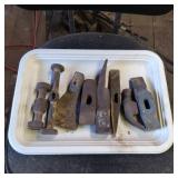 Vintage Rusted Axe Heads and Tool Components