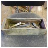 Wooden Tool Box with Assorted Metal Tools