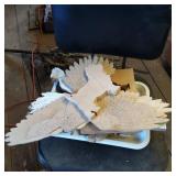 Unfinished Wooden Bird Carvings with Detailed Feat