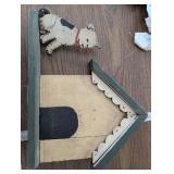 Painted Wooden Dummy Board Depicting Dog and Dogho