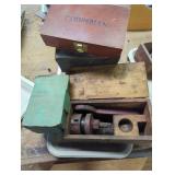Wooden Storage Boxes and Metal Tool Component