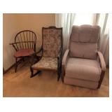 Three-Piece Seating Set: Recliner, Floral Rocking