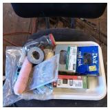 Hardware Supplies Including Nails, Tape, and Tools