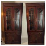 Mahogany Double-Door China Cabinets with Glass Ins