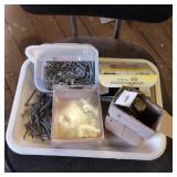 Hardware Lot with Nails, Screws, and Hinges