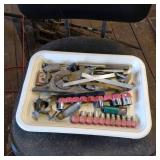 Tray of Assorted Metalworking and Machinist Tools