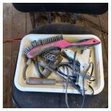 Tools Including Electric Heat Gun, Wire Brush, and