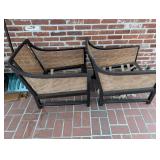 Mid-Century Caned Lounge Chairs Needing Strap Repa
