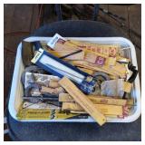 Tray of Assorted Vintage Saw Blades and Hardware