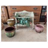 Decorative Fireplace Insert and Assorted Ceramic P