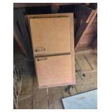 Wooden Upper Cabinet with Two Doors and Brass Hand