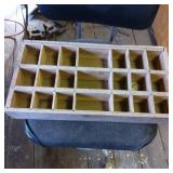Wooden Divided Storage Tray with 18 Compartments,