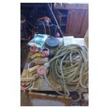 Workshop Tools and Supplies Including Rope, Sandin