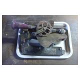 Vintage Drill-Powered Metal Planer with Cast Iron