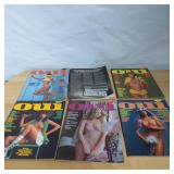 6 Oui Magazines with Covers Featuring Models, 1970