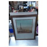 Framed Print of the Eiffel Tower with Matte Border