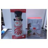 Fitz and Floyd Snowman Snack Platter and Hurricane