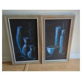 Signed Mid-Century Modern Still Life Oil Paintings