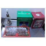 Table Lamp with Christmas Ornaments and Decoration