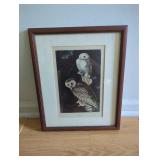 Framed Print of Two Snowy Owls, 13.5 Inches