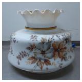 Floral Decorated Glass Lamp Shade with Fluted Edge