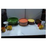Tableware Collection Including Plates, Cups, and B