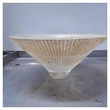 Clear Ribbed Glass Lamp Shade with Wide Flared Sha