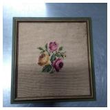 Framed Needlepoint Floral Artwork by Southwind Stu