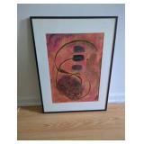 Original Abstract Artwork, Frame-Matted, Unsigned