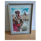 Original Framed Watercolor by Lode Canita, 1970