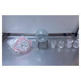 Clear Glass Items Including Globes, Ornaments and