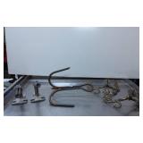 Antique Metal Hooks and Holders Lot