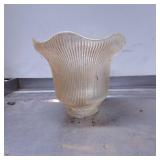 Fluted Glass Light Fixture Shade with Ribbed Desig