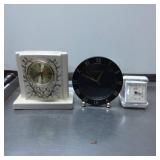 Three Tabletop Clocks Including Narco, Howard Mill