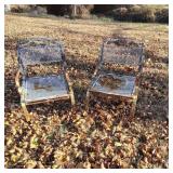 Metal Chairs With Mesh Design, 34 Inches Tall