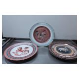 Three Decorative Ceramic Plates with Animal Motifs