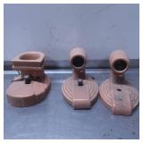 Three Ceramic Electrical Light Sockets With Vintag