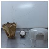 Small Decorative Clock with Brass Frame, Lampshade