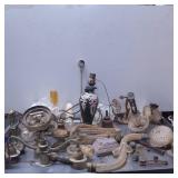 Lamp and Vase Components Including Ceramic, Brass,