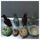Vintage Bottles and Assorted Decorative Items