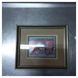 Framed Artwork Featuring Marketplace Scene