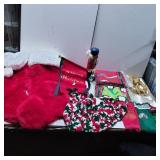 Christmas Decor Lot with Stockings, Nutcracker, an