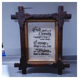 Carved Wooden Frame with Print of the Serenity Pra